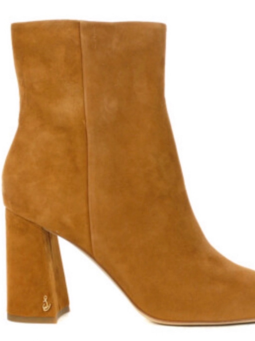Sam Edelman Camel Suede Block Heel Ankle Boot